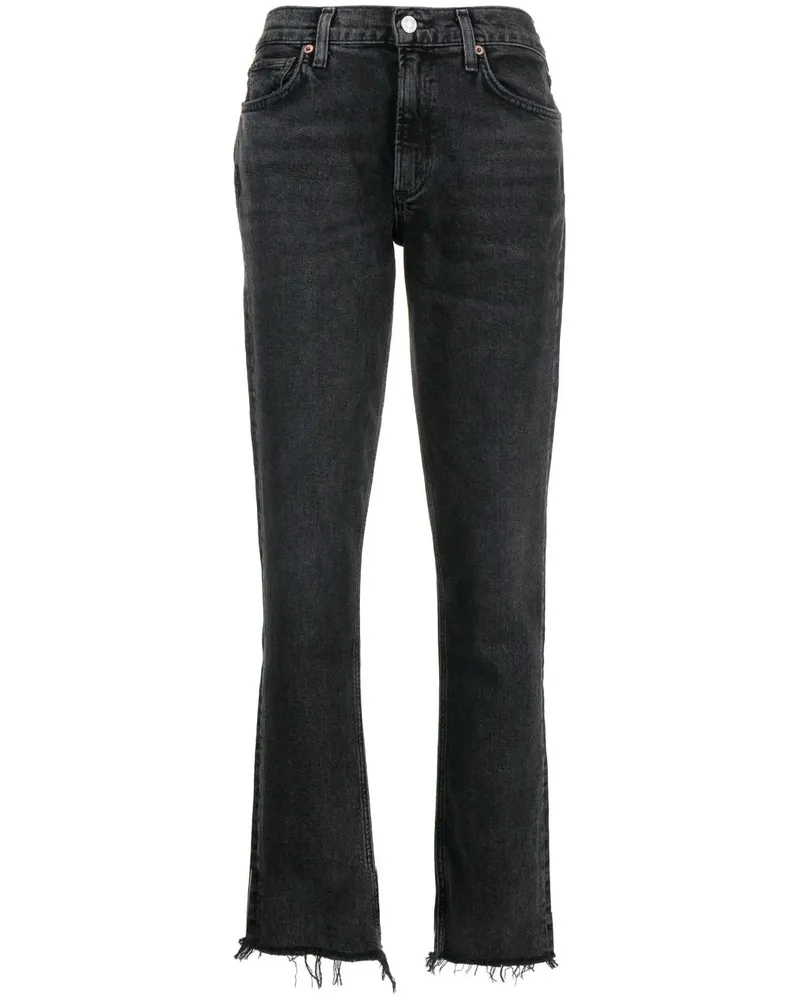 AGOLDE Tief sitzende Slim-Fit-Jeans - Grau Grau