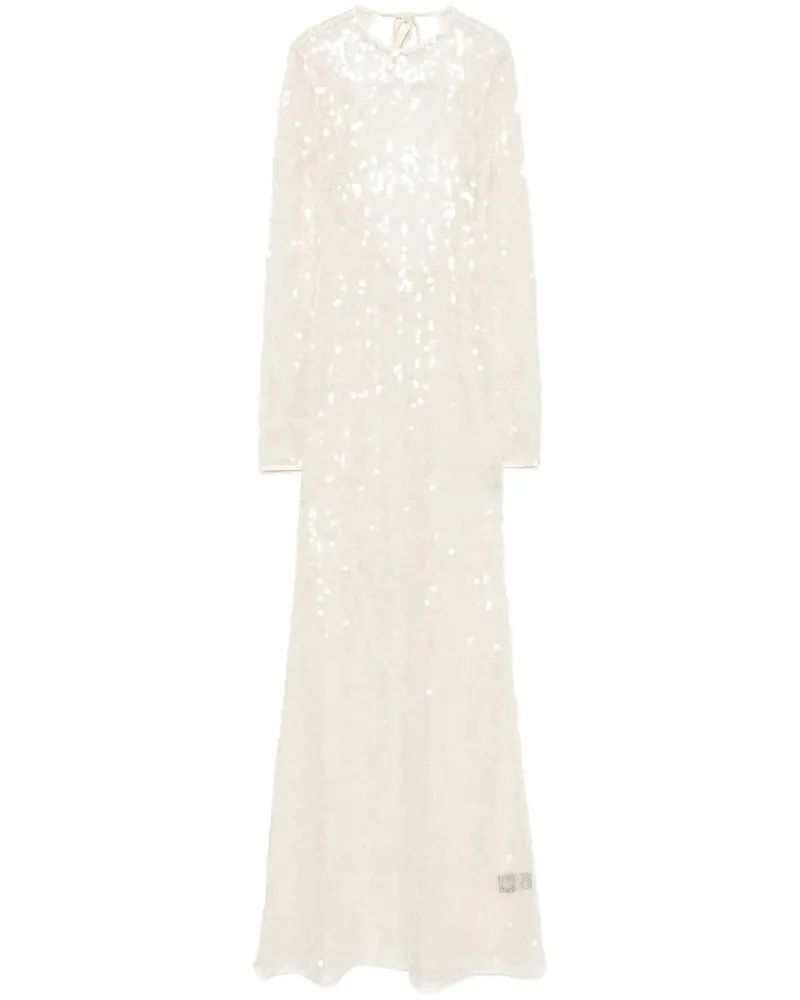David Koma Abendkleid mit Pailletten - Nude Nude