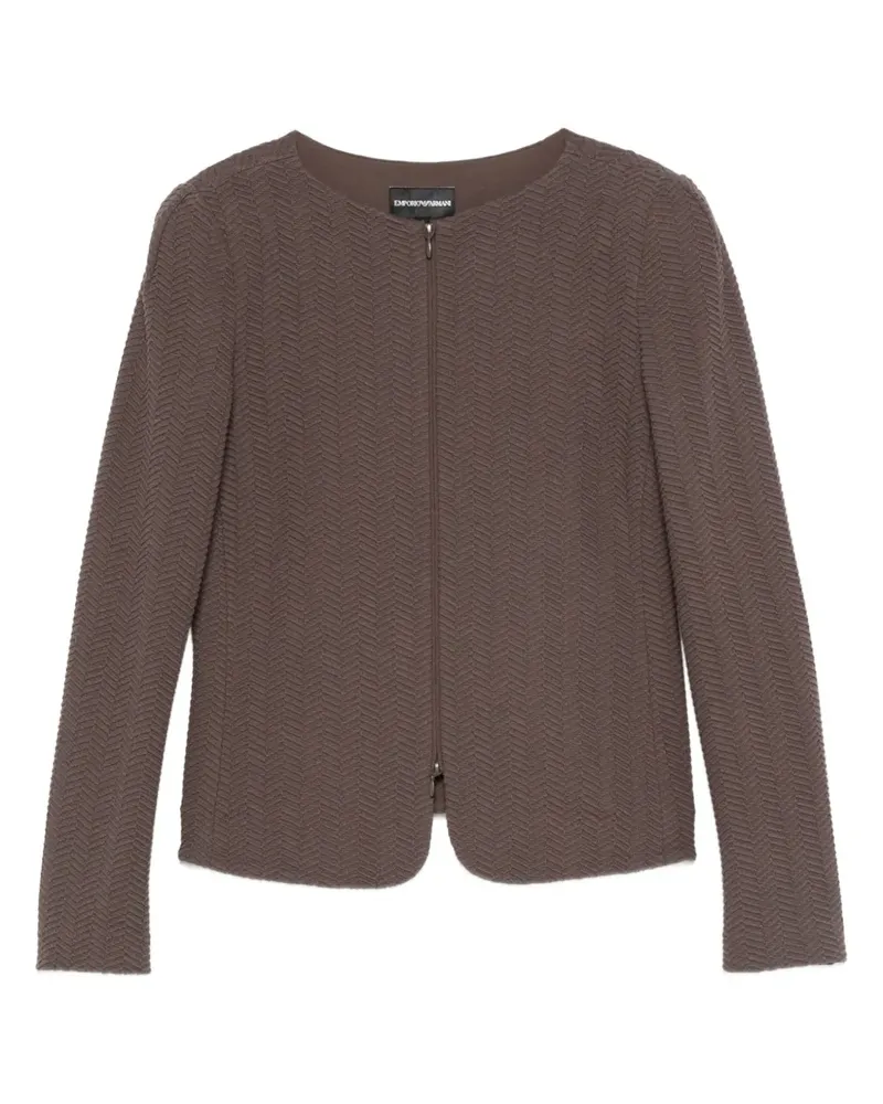 Emporio Armani Reißverschluss-Jacke mit Zickzackmuster - Braun Braun