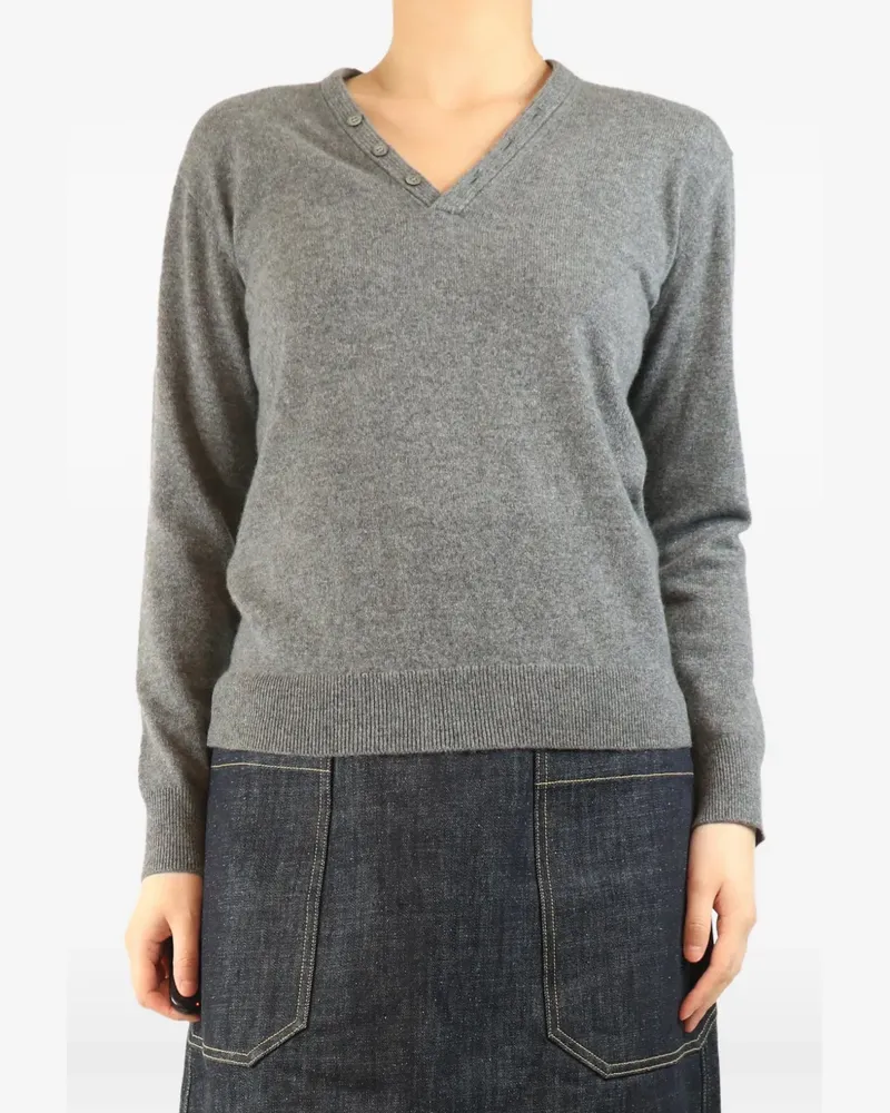Theory button-detail V-neck sweater - Grau Grau