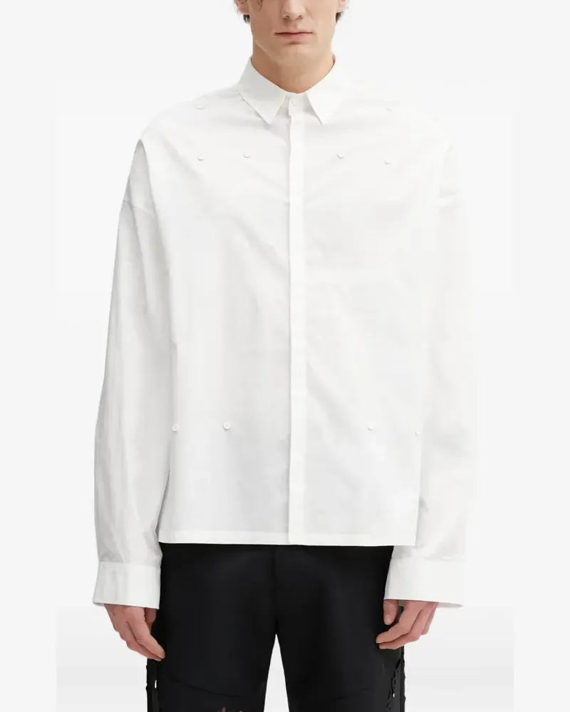Heliot Emil button-embellished long-sleeved shirt - Weiß Weiß
