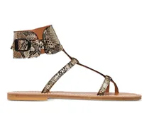 Flache Caravelle Sandalen mit Schlangen-Optik - Gold
