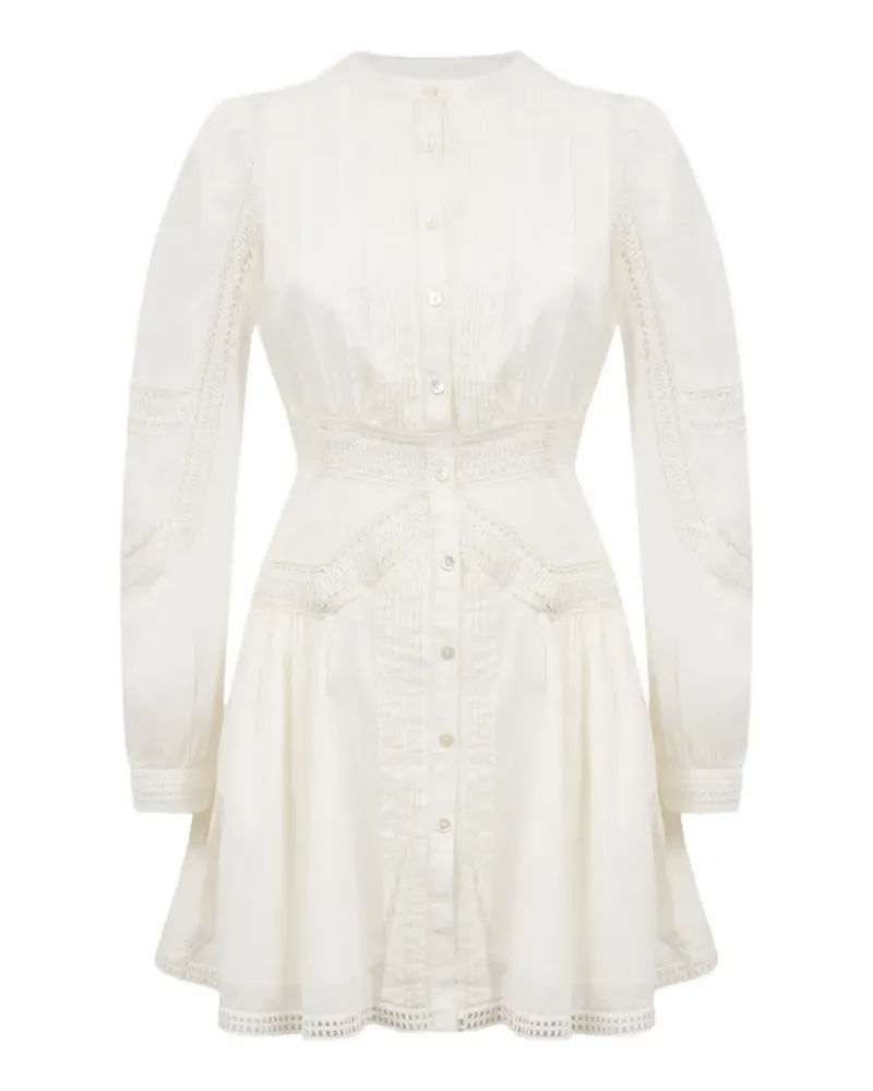 Ulla Johnson Elysia Minikleid mit Spitzenbesatz - Weiß Weiß