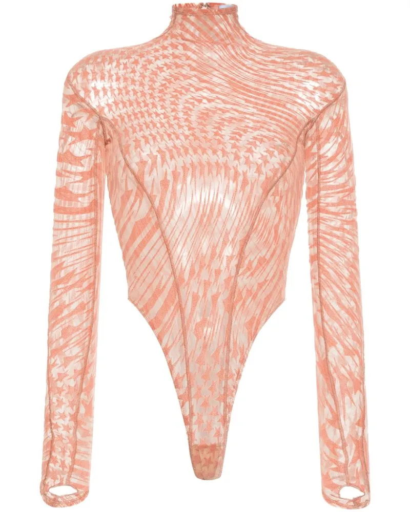Thierry Mugler Body mit Print - Nude Nude