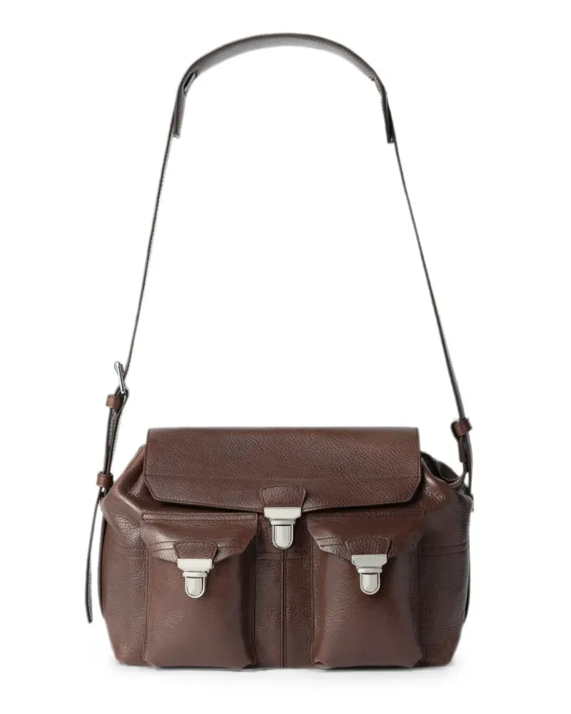 Christophe Lemaire Mittelgroße Gear Tasche aus Leder - Braun Braun