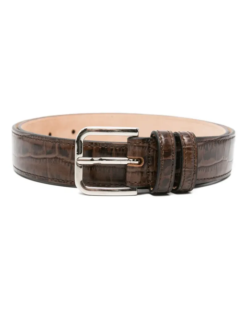 CORDERA Gürtel mit Kroko-Optik - Braun Braun