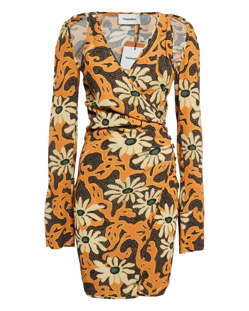 Nanushka Kleid mit Blumen-Print - Orange Orange