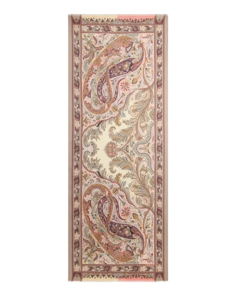 Etro cashmere, silk and wool scarf with Paisley motif - Nude Nude