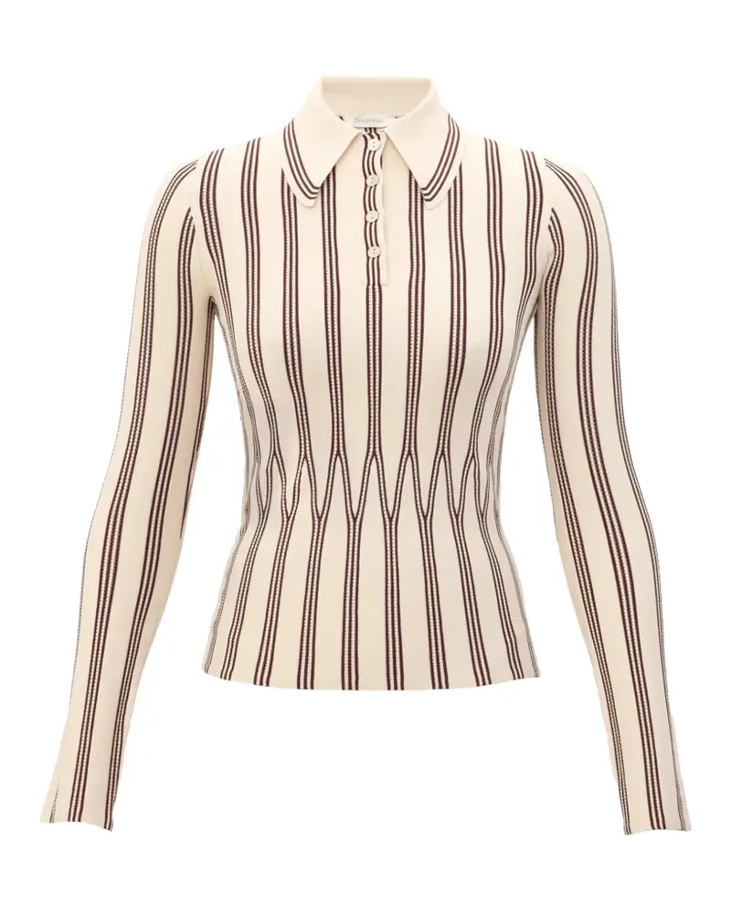 Zimmermann Gestreiftes Valiant Poloshirt - Nude Nude