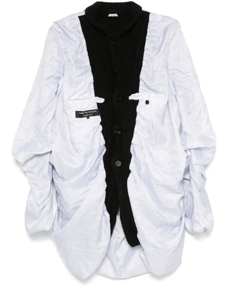 Comme des Garçons Mantel mit Kontrasteinsätzen - Weiß Weiß
