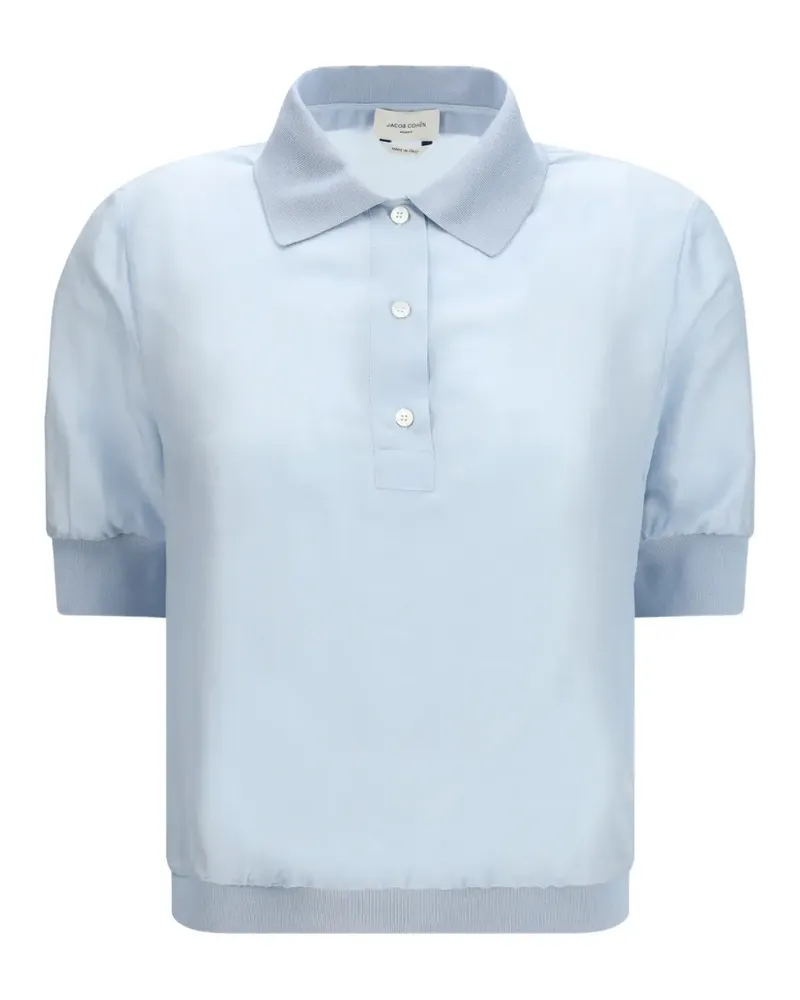 Jacob Cohën cropped short-sleeve wool polo shirt - Blau Blau