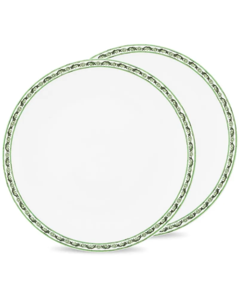 Dolce & Gabbana Teller mit Maiolica-Rand (2er-Set) - Weiß Weiß