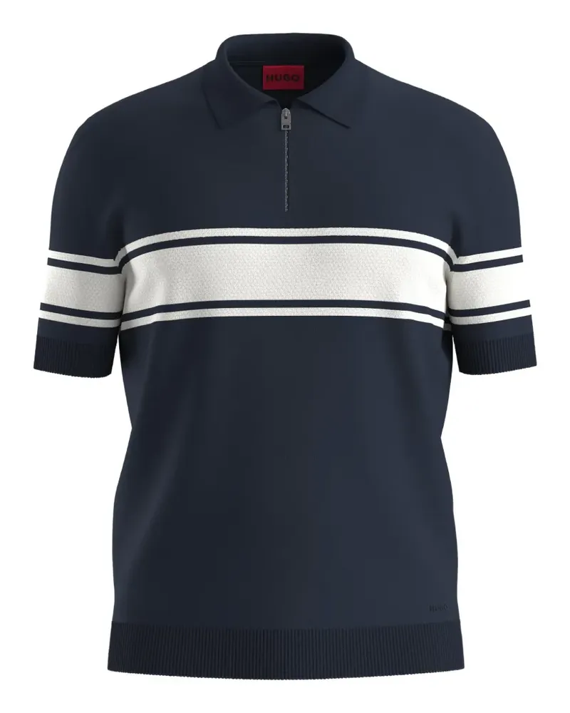 HUGO BOSS Poloshirt mit Print-Streifen - Blau Blau