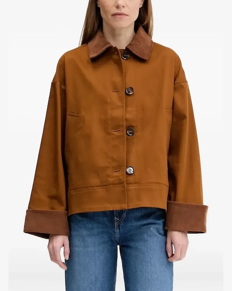 Barbour Jacke mit Cordkragen - Braun Braun
