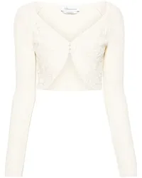 Blumarine Cropped-Cardigan mit Stickerei Nude