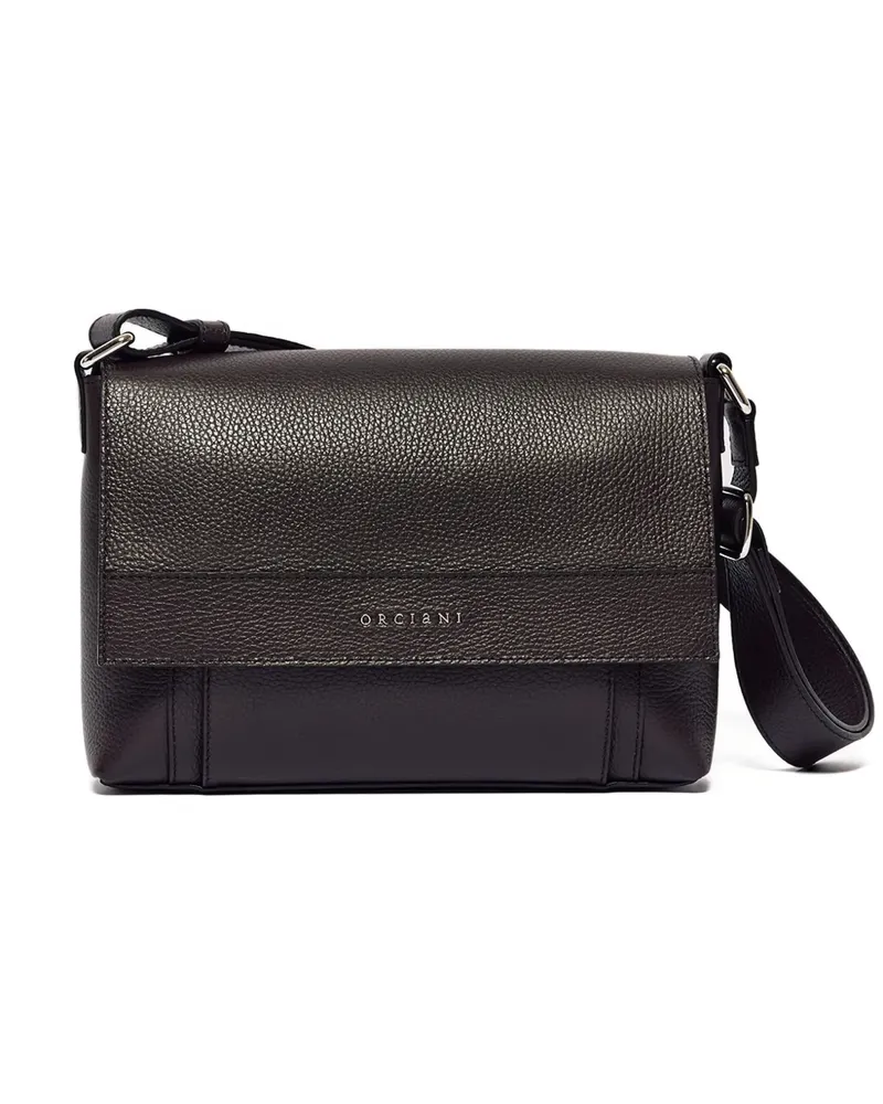 Orciani small leather messenger bag - Braun Braun