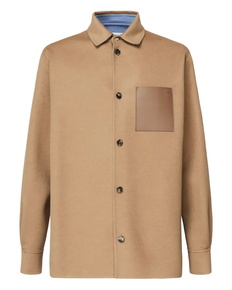 Loewe Hemdjacke mit aufgesetzten Taschen - Braun Braun