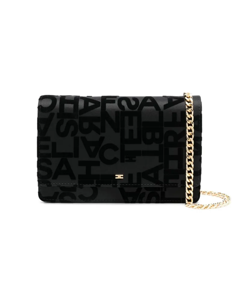 Elisabetta Franchi Clutch mit Logo - Schwarz Schwarz