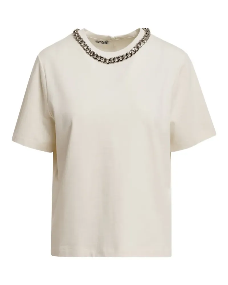 Essentiel T-Shirt mit Kettenverzierung - Nude Nude