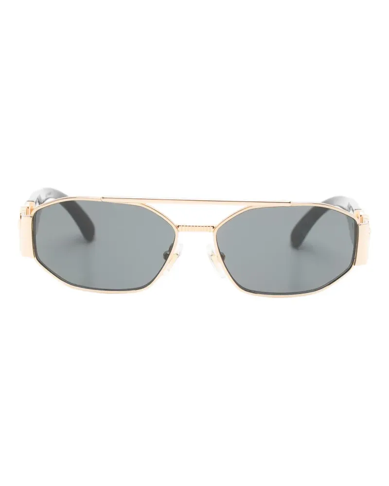Versace Medusa Sonnenbrille mit geometrischem Gestell - Gold Gold