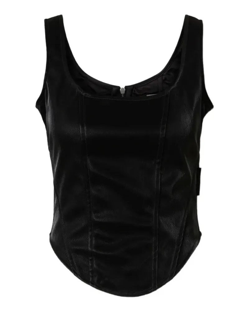 OFF-WHITE zip-up corset top - Schwarz Schwarz