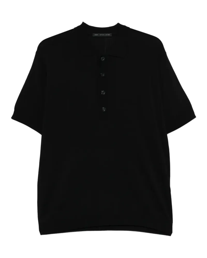 Low Brand fine-knit polo shirt - Schwarz Schwarz