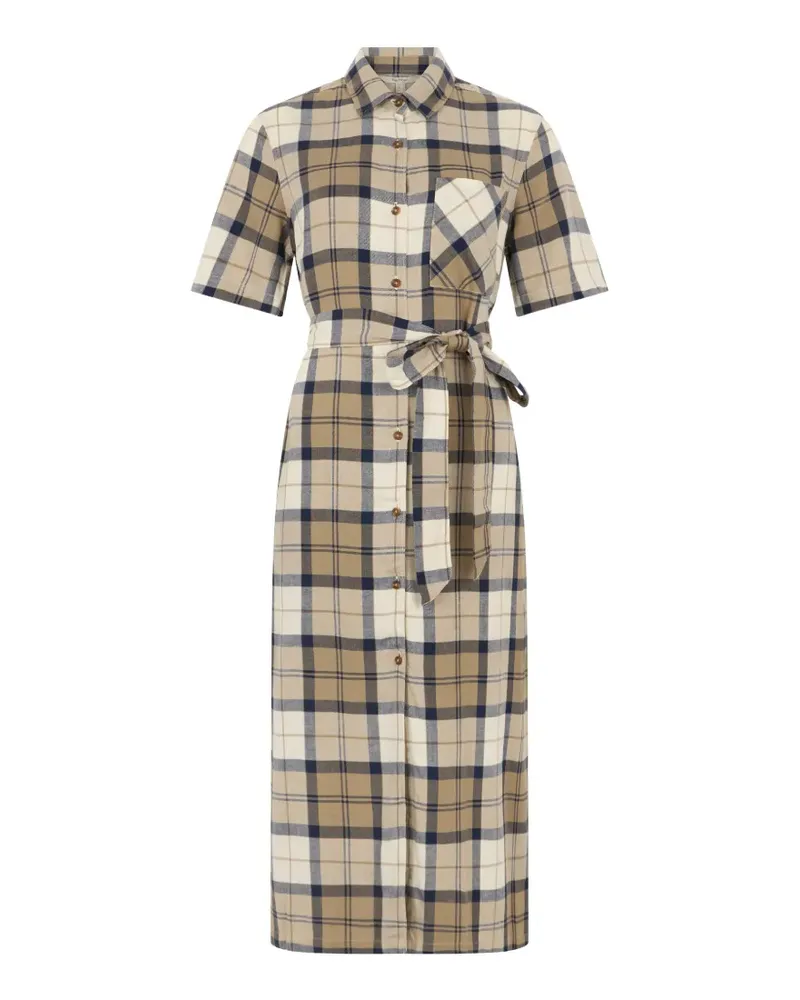 Barbour Fern tartan-print midi dress - Nude Nude
