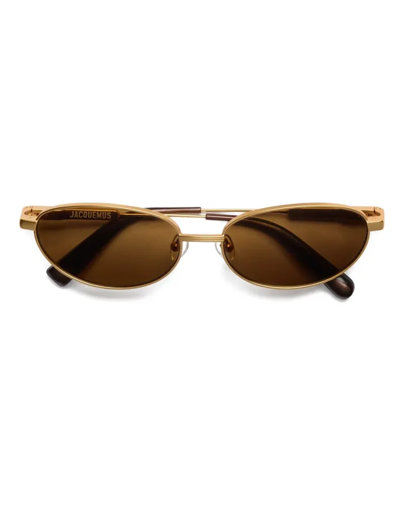 Jacquemus Alba Sonnenbrille mit ovalem Gestell - Gold Gold