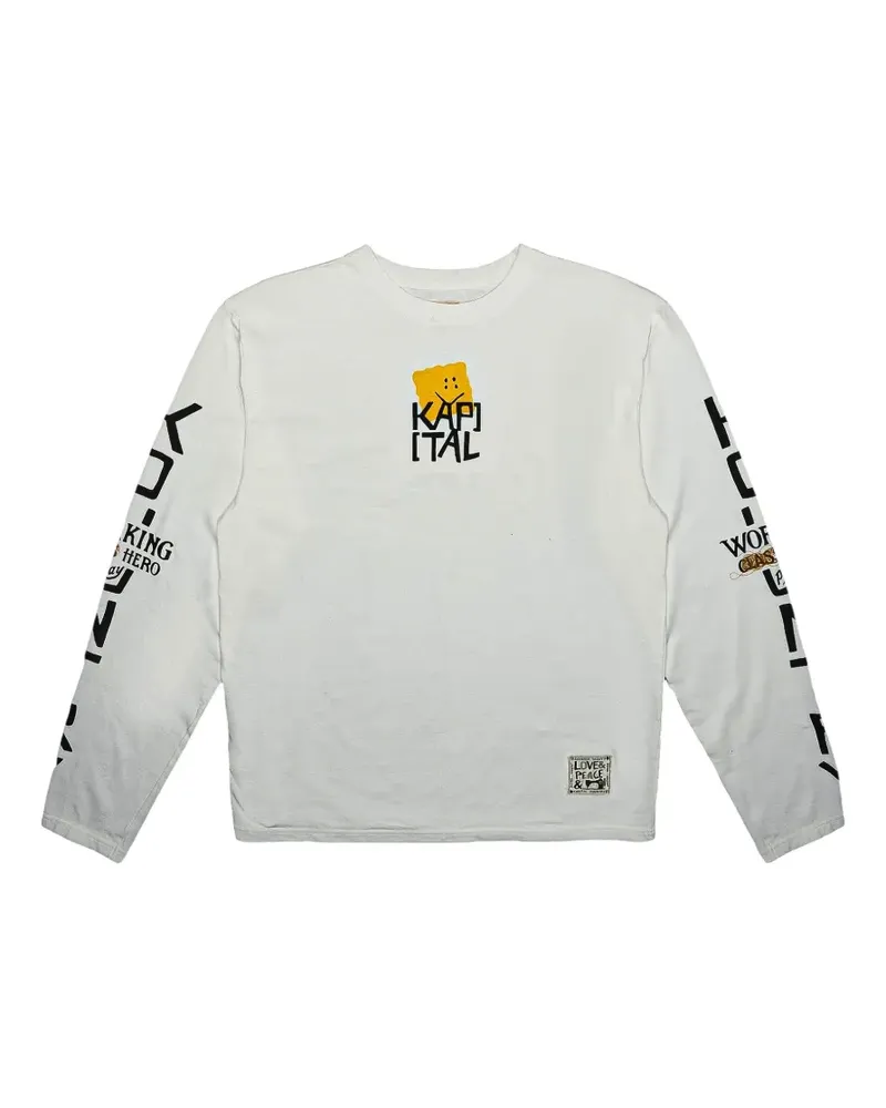 KAPITAL Langarmshirt mit Logo-Print - Weiß Weiß