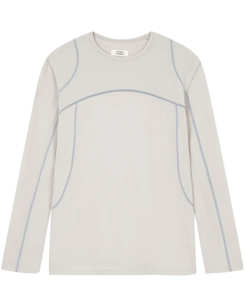 STUDIO TOMBOY Sweatshirt mit Ziernaht - Grau Grau