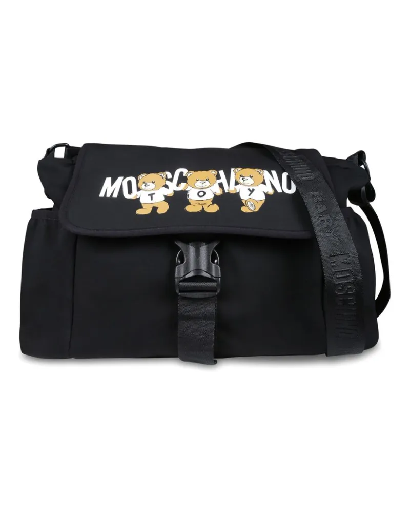 Moschino Wickeltasche mit Teddy-Logo Schwarz