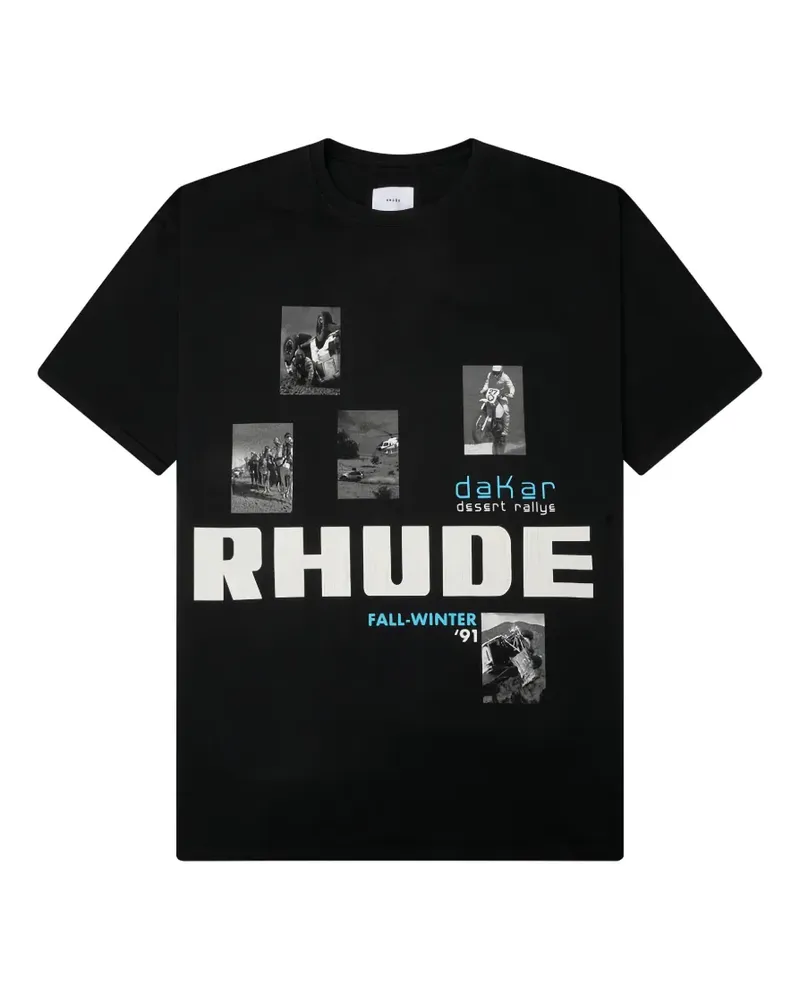RHUDE Winter 91 Rallye T-Shirt - Schwarz Schwarz