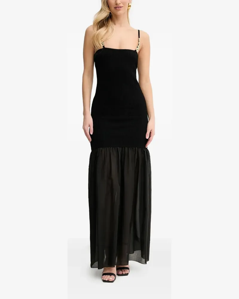 Simona Corsellini Maxikleid mit Zierkette - Schwarz Schwarz