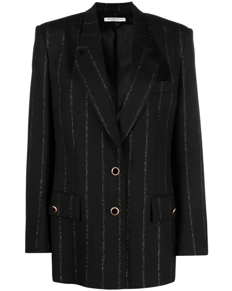 Alessandra Rich Gestreifter Blazer Schwarz