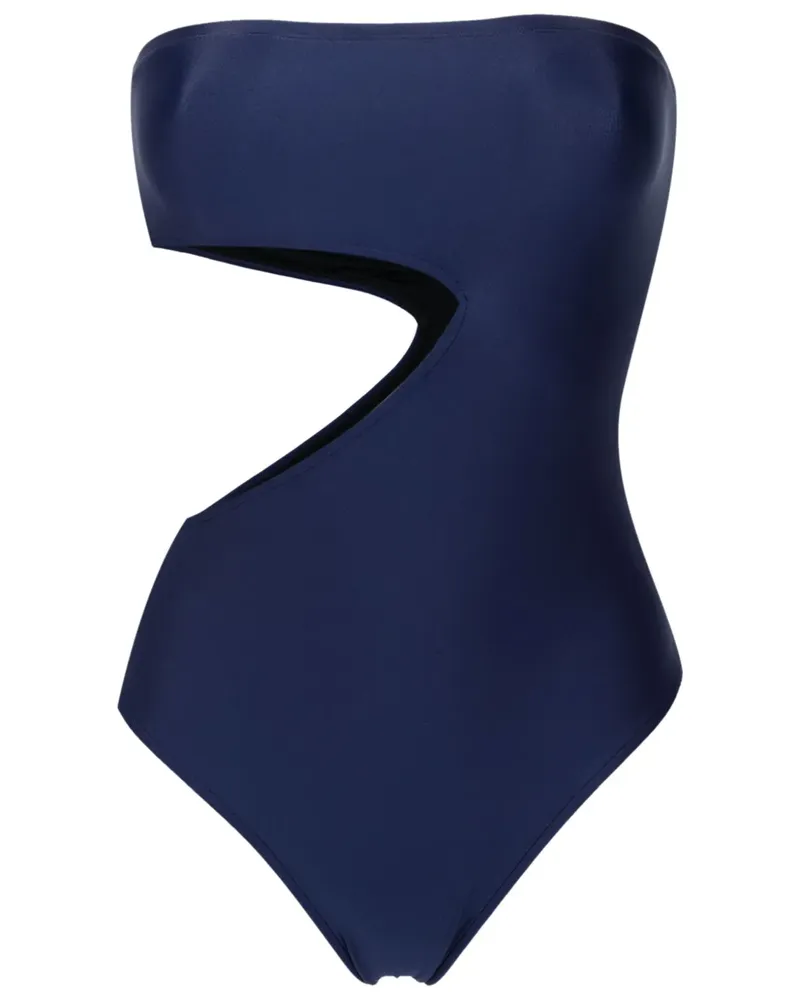 Gloria Coelho Bandeau-Badeanzug mit Cut-Out - Blau Blau