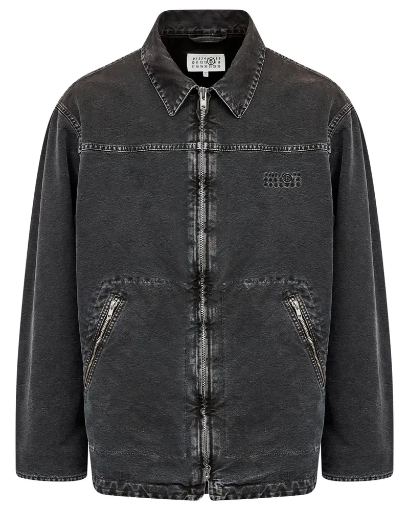 Maison Margiela Jeansjacke mit Nummern-Motiv - Schwarz Schwarz