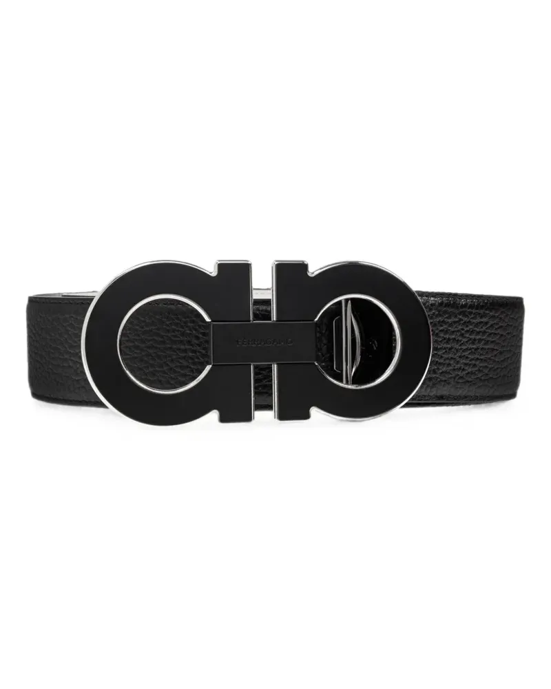 Ferragamo Doppelseitiger Gürtel mit Gancini-Schnalle - Schwarz Schwarz