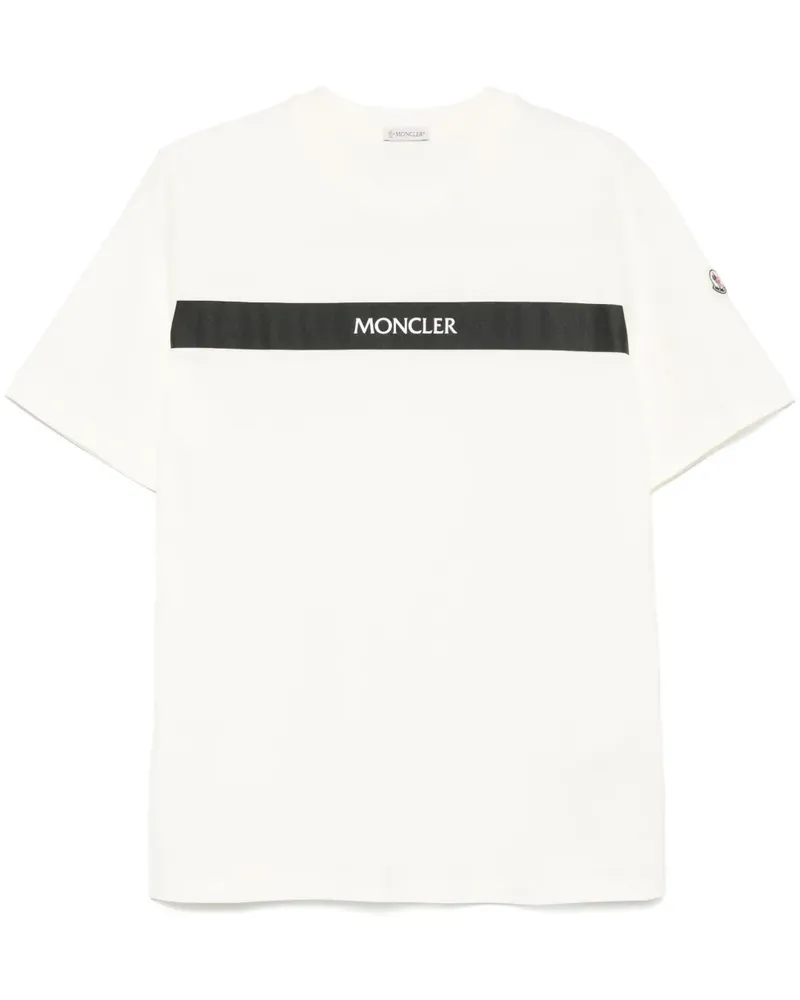 Moncler T-Shirt mit Logo-Print - Weiß Weiß