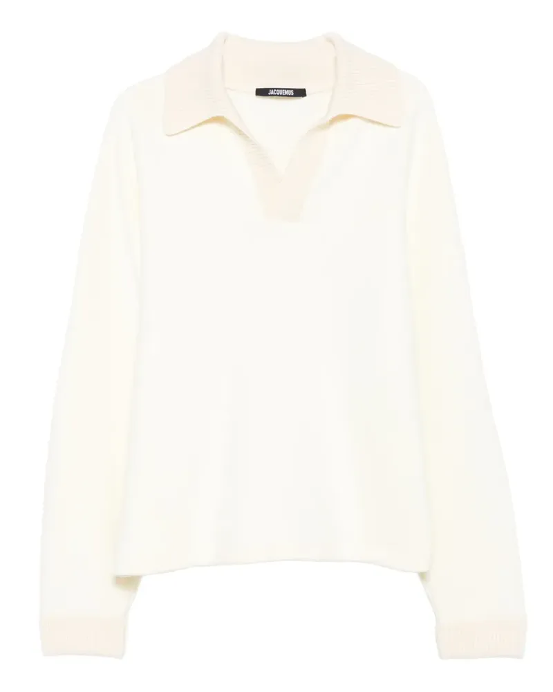 Jacquemus Gerippter Pullover mit Poloshirtkragen - Nude Nude