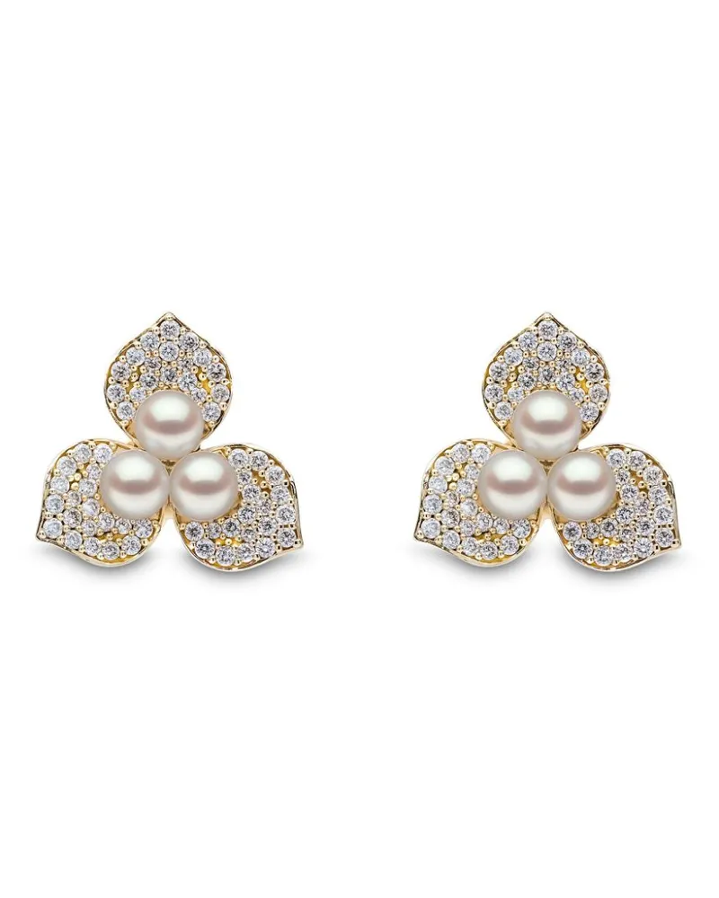 YOKO London 18kt Gelbgoldohrstecker mit Perlen und Diamant Gold