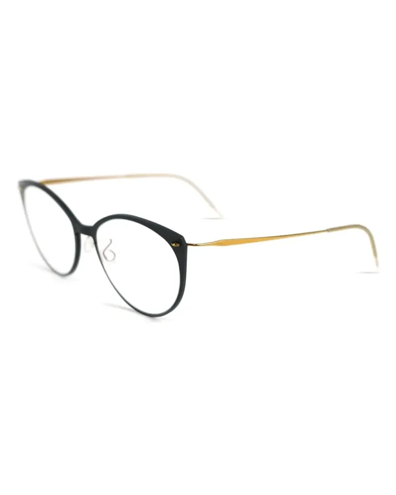 Lindberg Brille mit rundem Gestell - Schwarz Schwarz