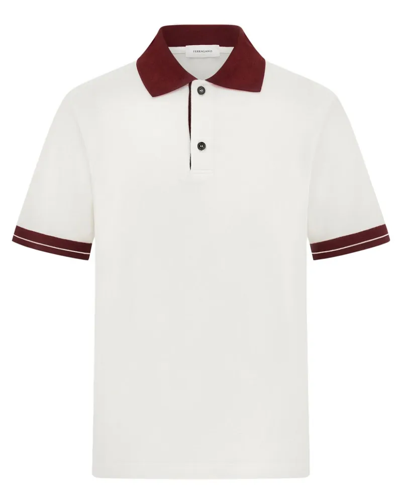 Ferragamo Poloshirt mit Logo-Stickerei - Weiß Weiß