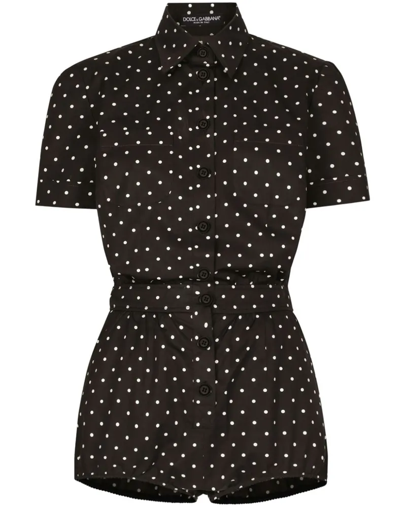 Dolce & Gabbana Playsuit mit Polka Dots - Schwarz Schwarz