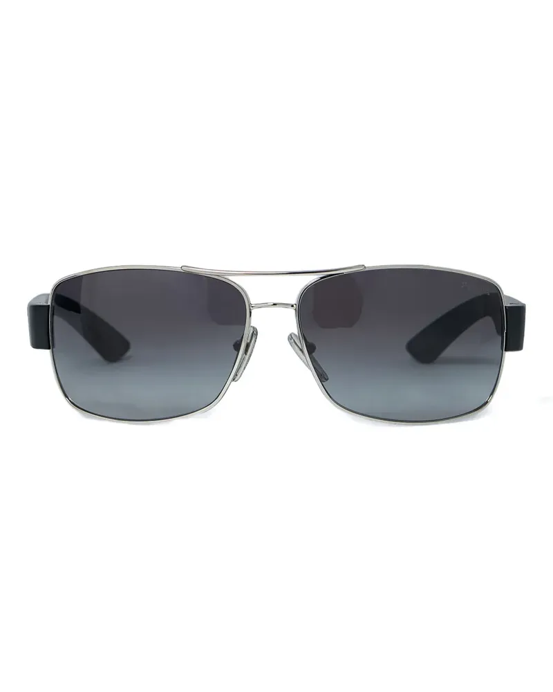 Prada logo hinges square sunglasses - Silber Silber