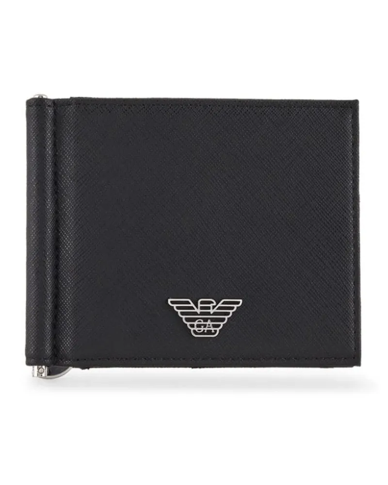 Emporio Armani Portemonnaie mit Logo-Schild - Schwarz Schwarz