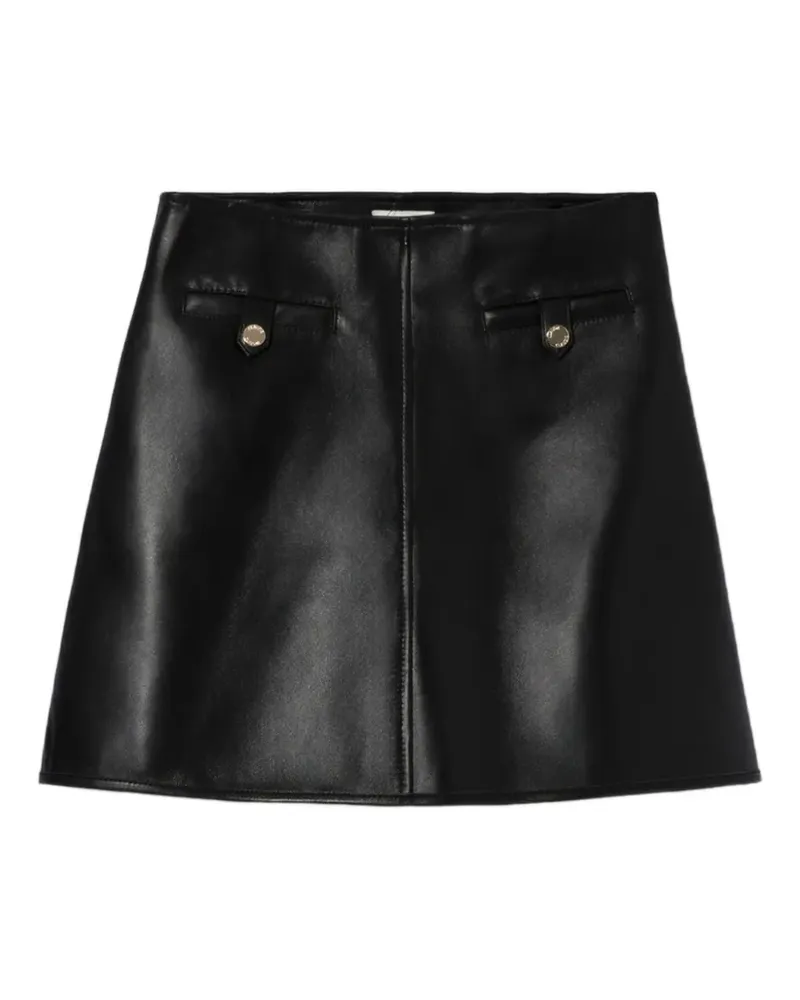 Claudie Pierlot Lederrock in A-Linie - Schwarz Schwarz