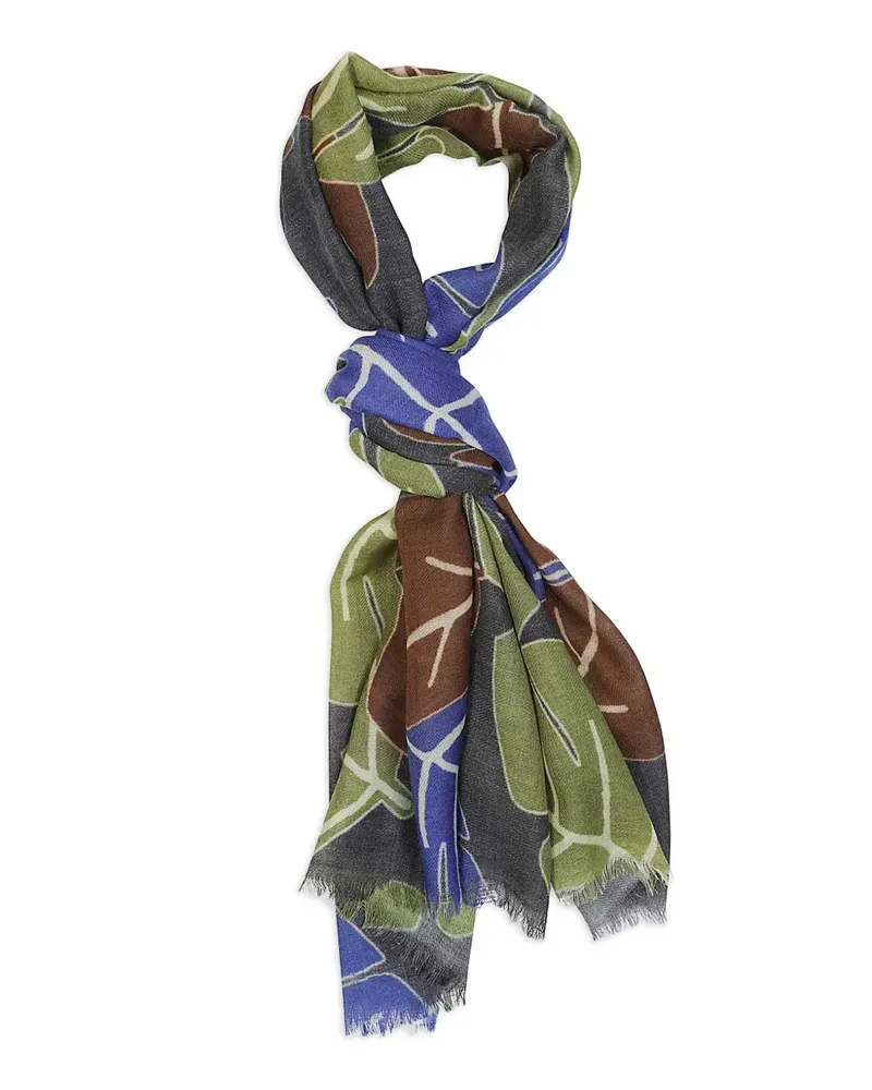 Altea Schal mit Blatt-Print - Blau Blau