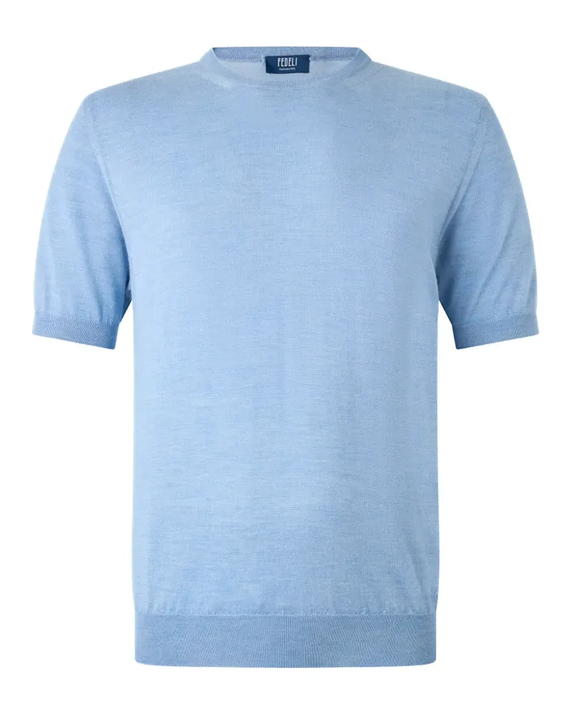 Fedeli short-sleeve fine-knit sweater - Blau Blau
