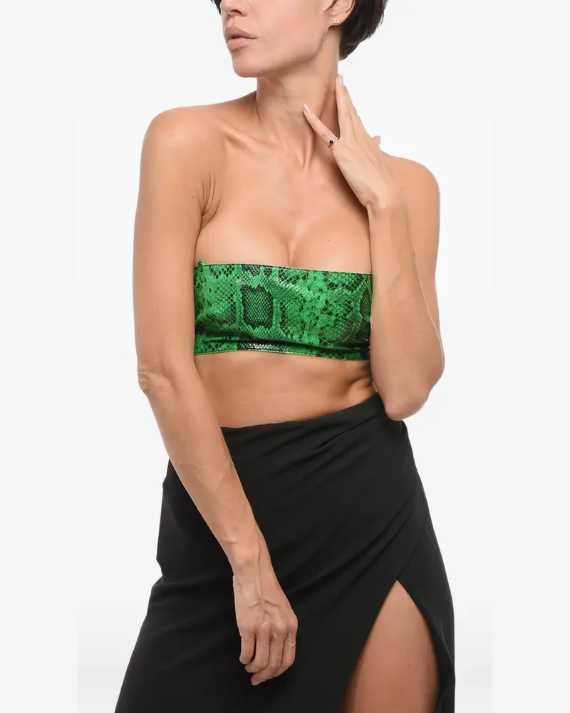 Dsquared2 python-effect leather top - Grün Grün