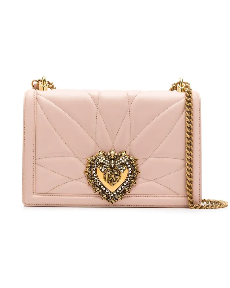 Dolce & Gabbana Große Devotion Schultertasche mit Steppung - Rosa Rosa